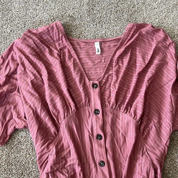 Pink romper with pockets - Picture 3 of 4